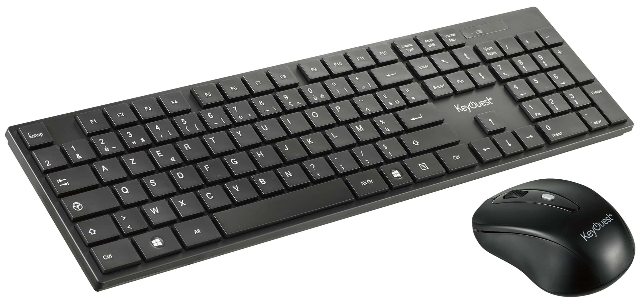 Clavier + souris sans fil OFFICE noir - KeyOuest