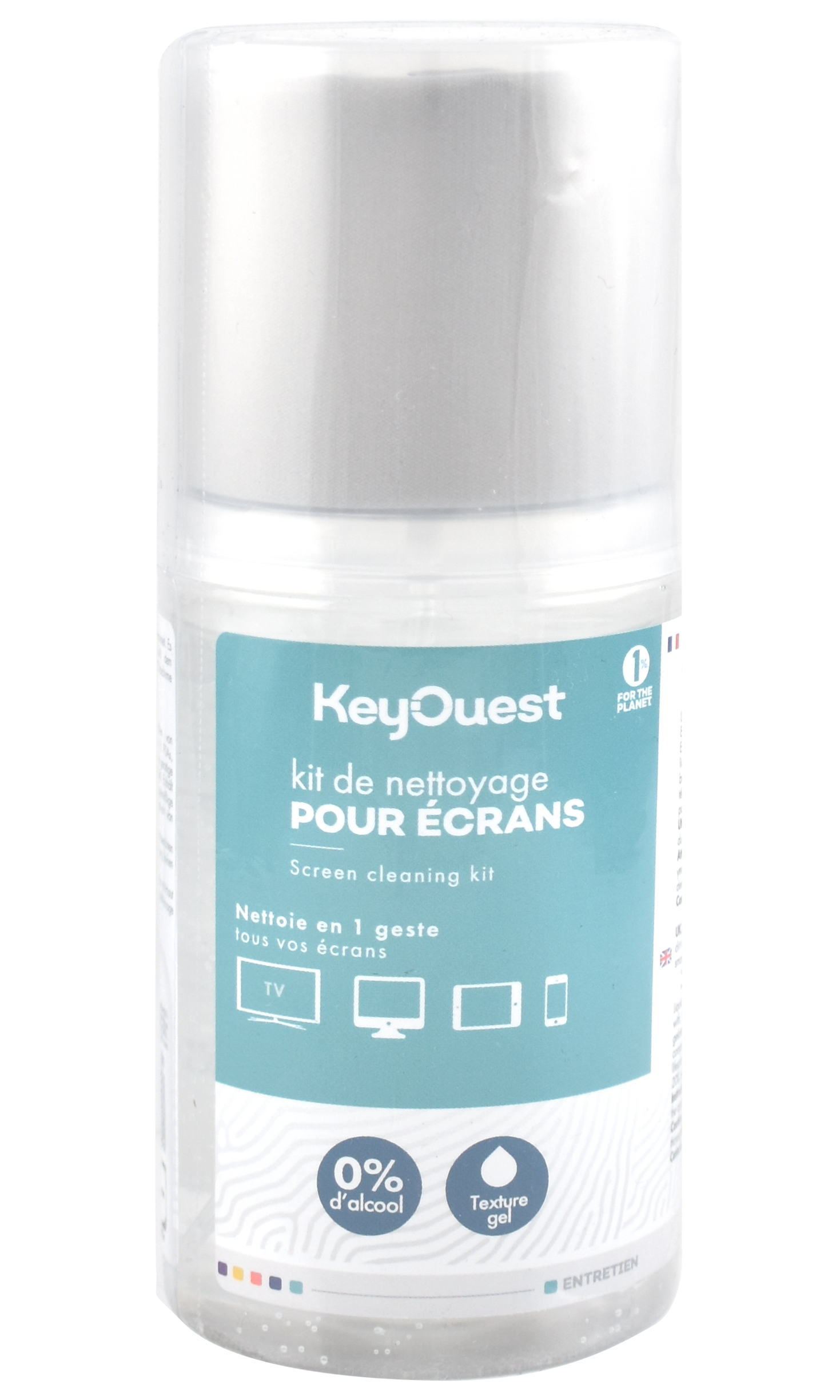KeyOuest KO004609 Lingettes Nettoyantes Pour écran - Antistatique - Pour écrans D'ordinateur, Tablette, Smartphone
