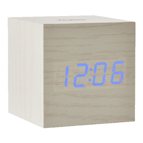 réveil bois blanc Keytime