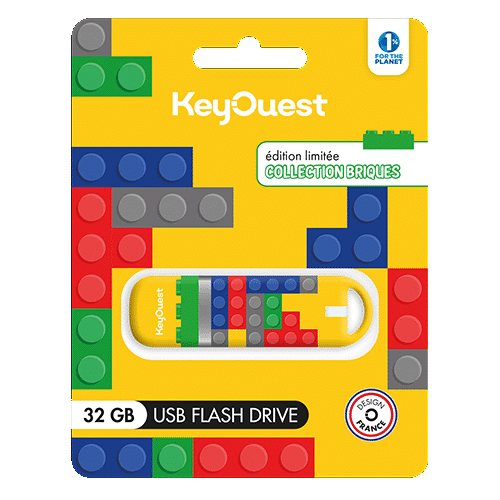 clé USB brique Jaune 32 go KeyOuest