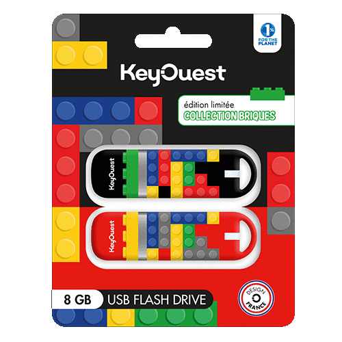clés USB briques rouge noir 8 go Keyouest